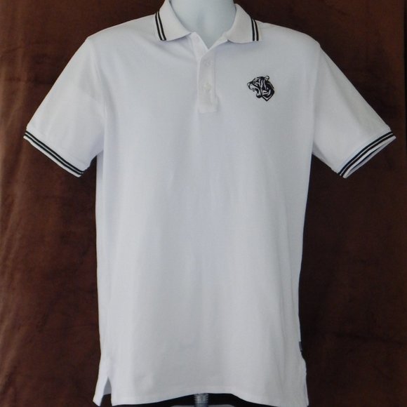 JUST CAVALLI PATCH 3D TRIM PIQUE POLO SHIRT XL - Picture 2 of 5